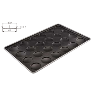 2.8" 24-Cavity Arched Hamburger Baking Pan (1000 Series Non-stick) / SN1612