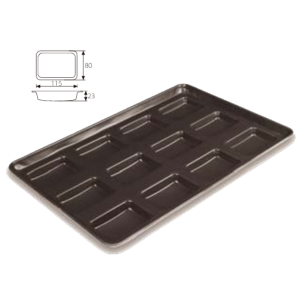 12-Cavity Square Hamburger Bun Pan (1000 Series Non-stick) / SN1651