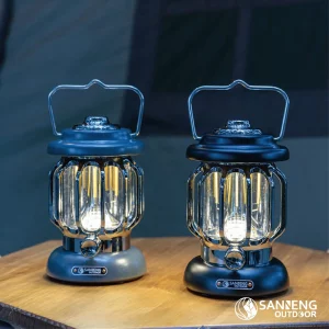 Premium Vintage-Style LED Camping Lantern – Black / 003005