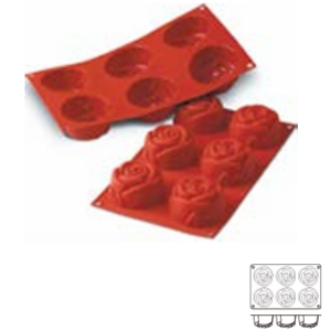 6-Cavity Large Rose Mold / 30.077.00.0060