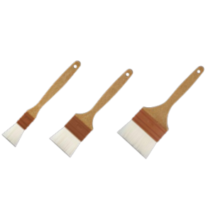 Straight Plastic Fiber Tool Brush with Plant-Fiber Handle - White