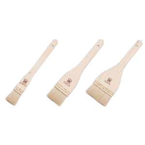 Straight wool brush with wooden handle