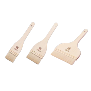Straight wool brush with wooden handle