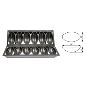 6-Cavity Bomb-Shaped Food Mold (1000 Series Non-Stick) / SN9011