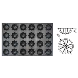 24-Cavity Plum Blossom Mold (800 Series Non-stick) / SN9056
