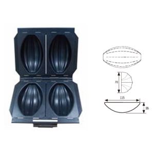 2-Cavity Bomb-Shaped Food Mold (1000 Series Non-Stick) / SN9061