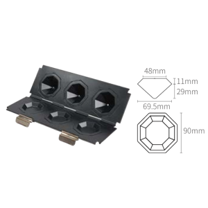 3-Cavity Diamond-Pattern Mold (1000 Series Non-stick) / SN9122