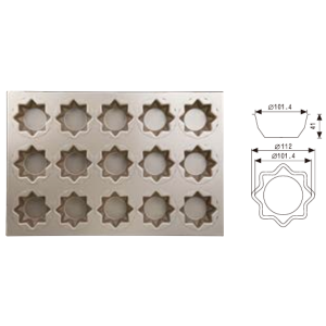 15-Cavity Star-Shaped Mold (1000 Series Non-Stick) / SN9424