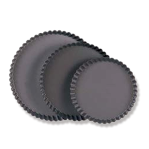 Fluted tart pan with fixed base (hard-anodized)